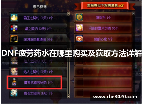 DNF疲劳药水在哪里购买及获取方法详解 DNF疲劳药水在哪里购买及获取方法详解